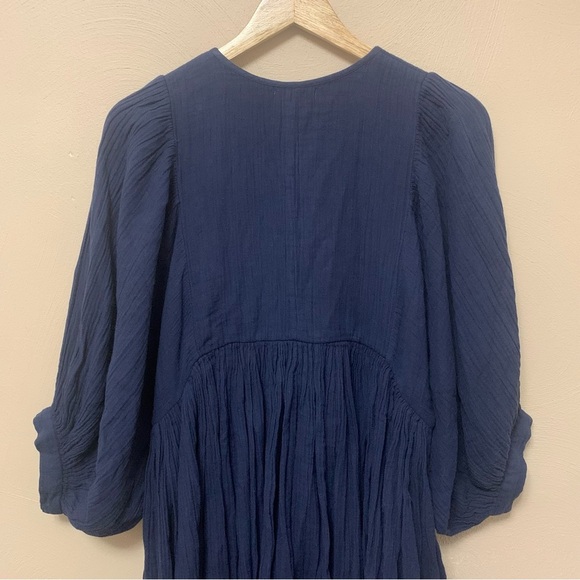 ANTHROPOLOGIE Sundry Boho Tunic Dress Navy Blue Size Medium New NWT - Picture 10 of 16